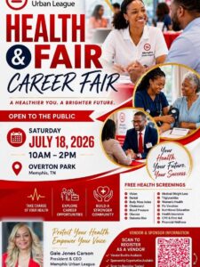 Join us Saturday, July 18th at 10 AM for the Memphis Urban League Health & Career Fair—your chance for free health checks, exciting career opportunities, and community connections! Don’t miss out on this empowering day designed just for you. Link in bio for more details and to get tickets. #MemphisUrbanLeague #HealthAndCareerFair #CommunityVibes #CareerOpportunities #HealthChecks